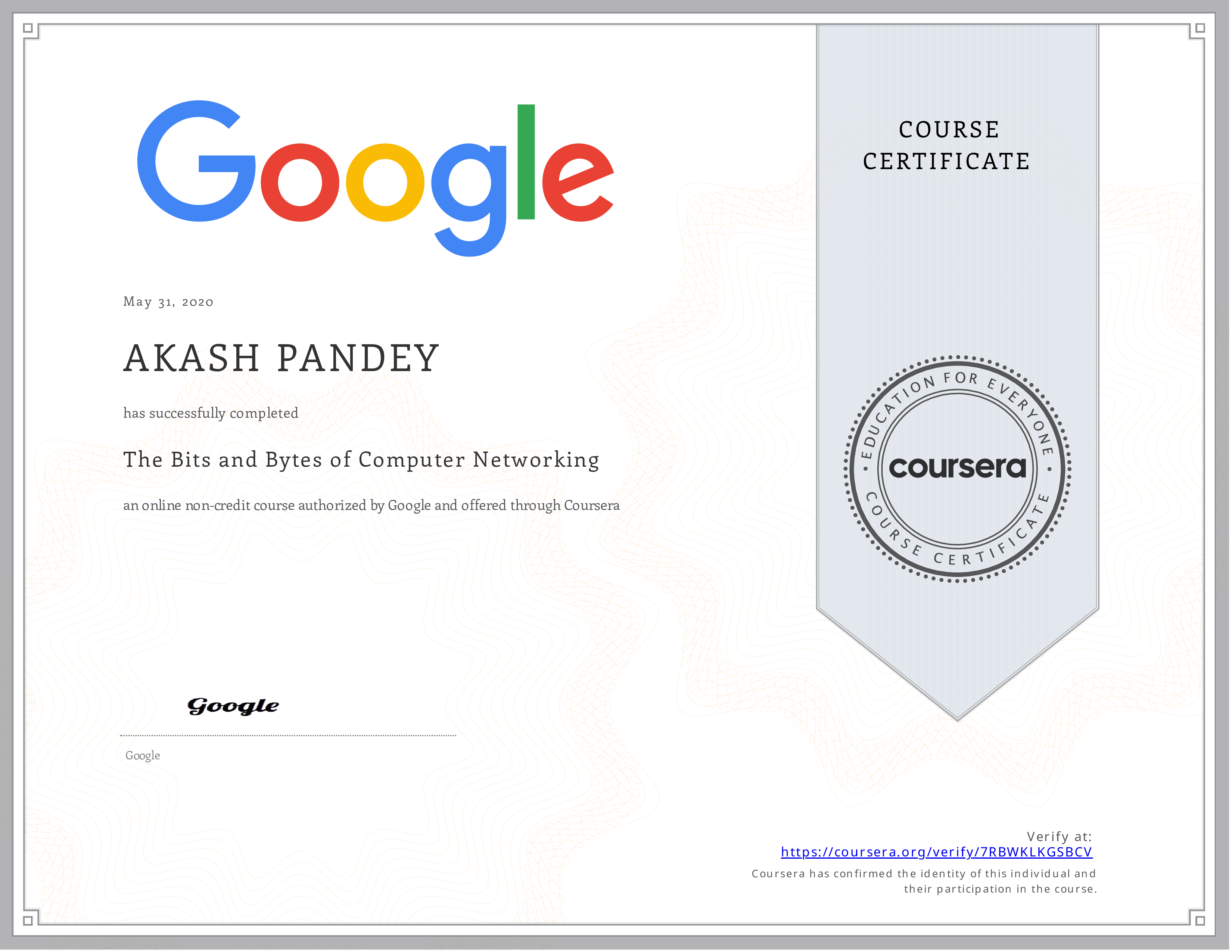 Google Networking Certificate
